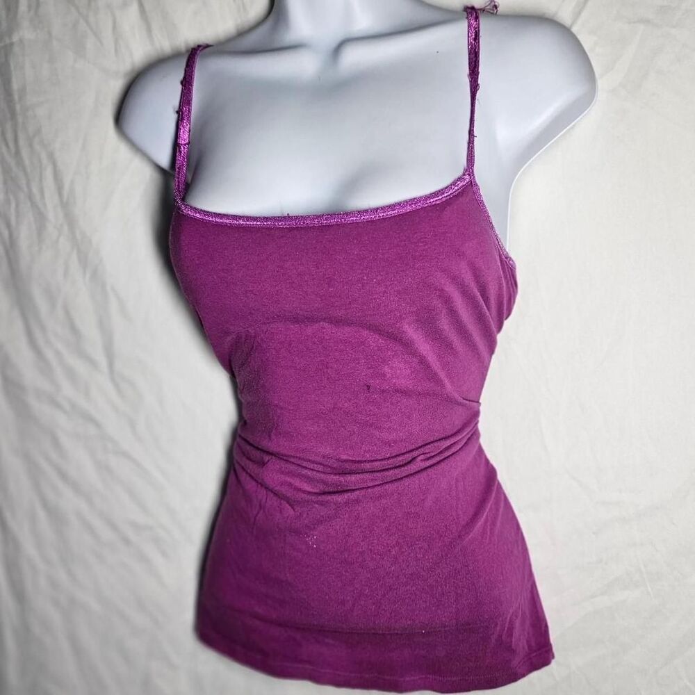 vintage y2k 2000s purple built in bra tank top